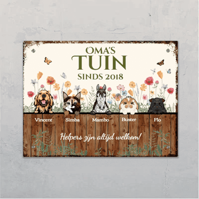 Onze tuin - Gepersonaliseerd tuinbordje - Featured Image