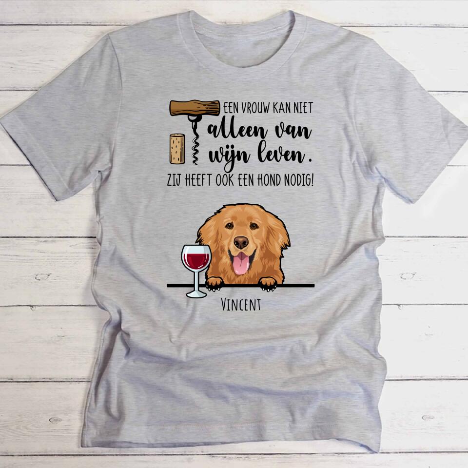 Wijn & Woef - Gepersonaliseerde T-Shirt