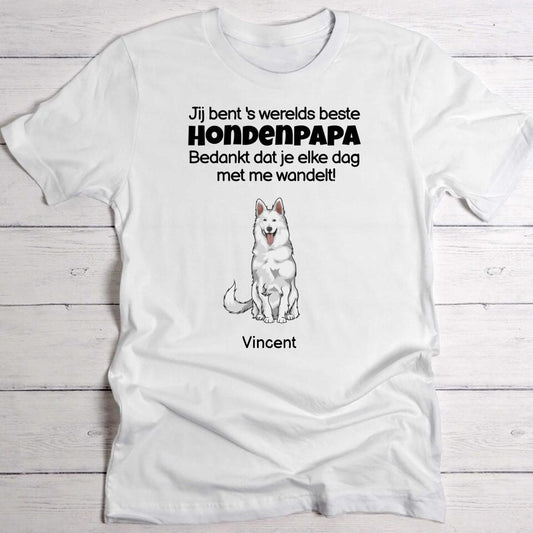 s Werelds beste hondenpapa - Gepersonaliseerde T-Shirt