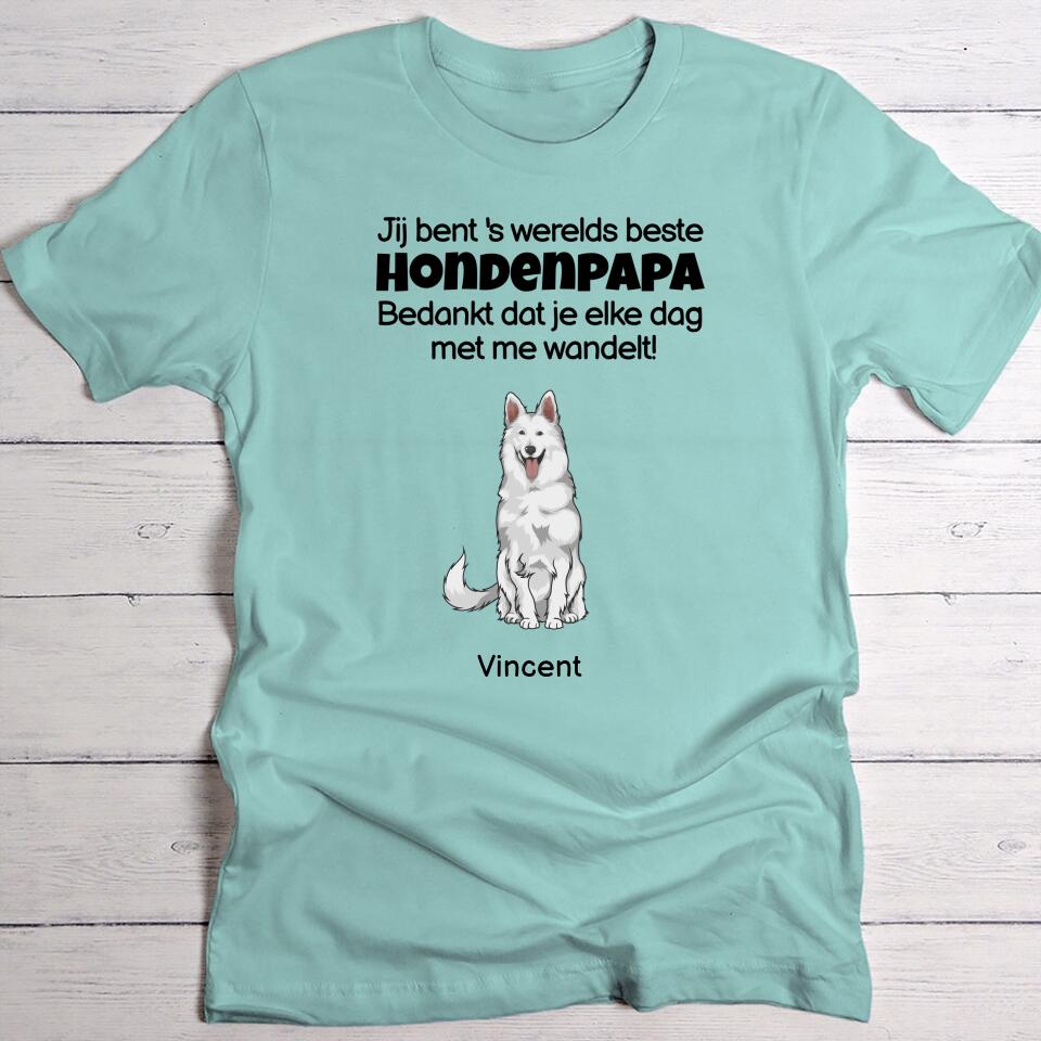 s Werelds beste hondenpapa - Gepersonaliseerde T-Shirt