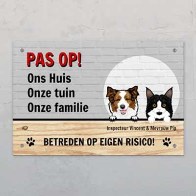 Pas op - Gepersonaliseerd tuinbordje