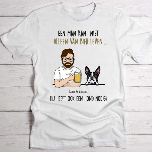 Bier met Hond - Gepersonaliseerde T-Shirt