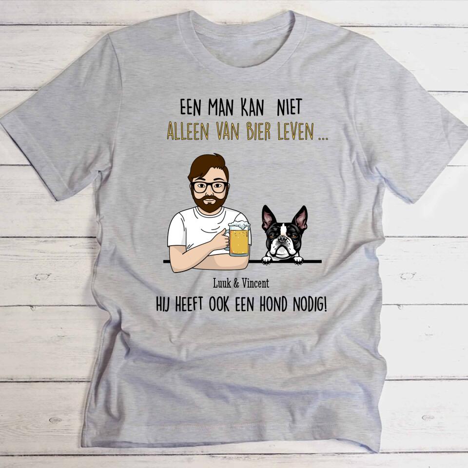 Bier met Hond - Gepersonaliseerde T-Shirt