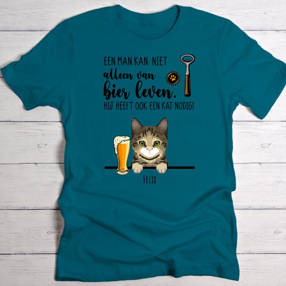 Bier & Miauw - Gepersonaliseerde T-Shirt