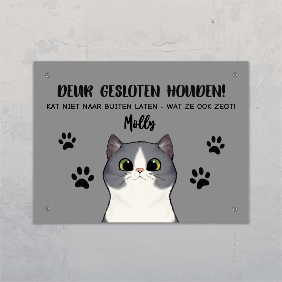 Nieuwsgierige katten - Gepersonaliseerde deurbord