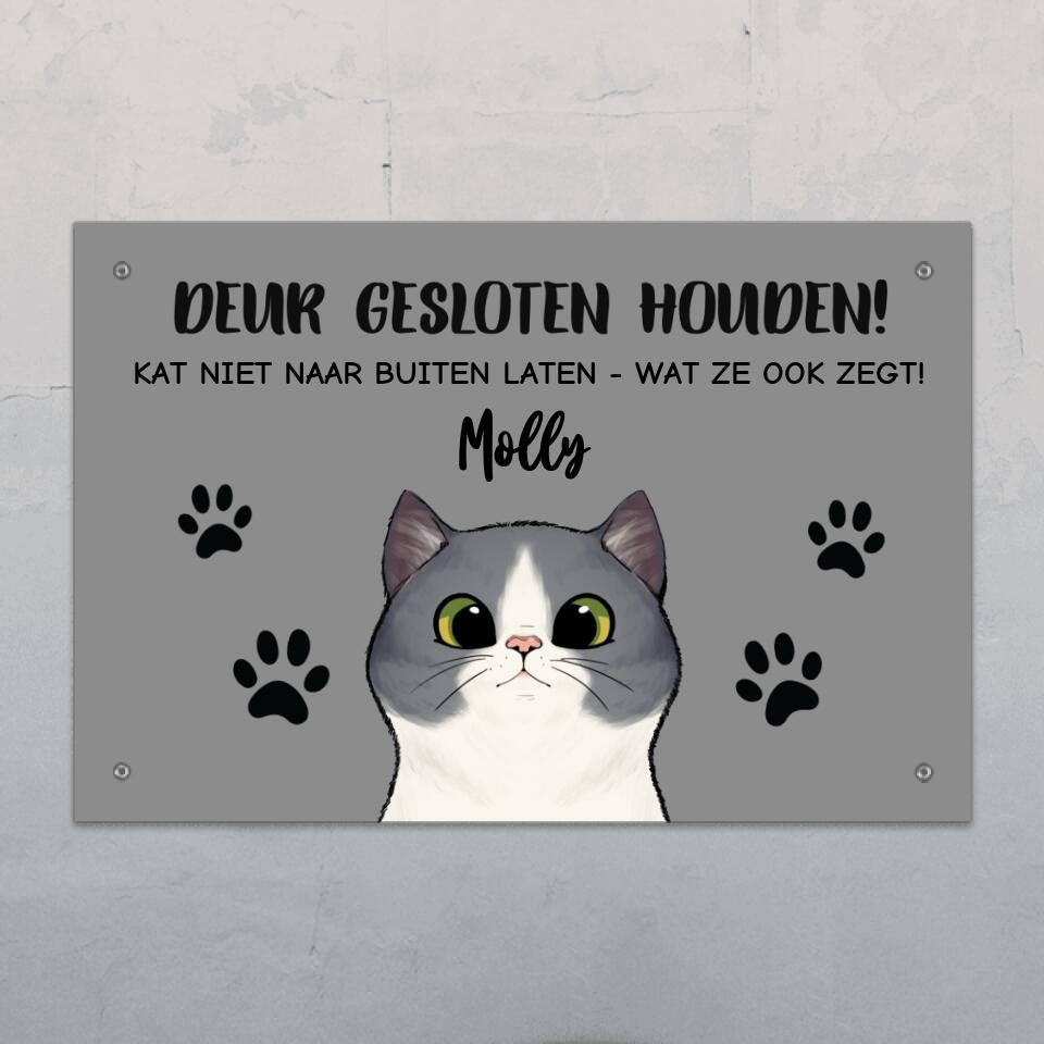 Nieuwsgierige katten - Gepersonaliseerde deurbord