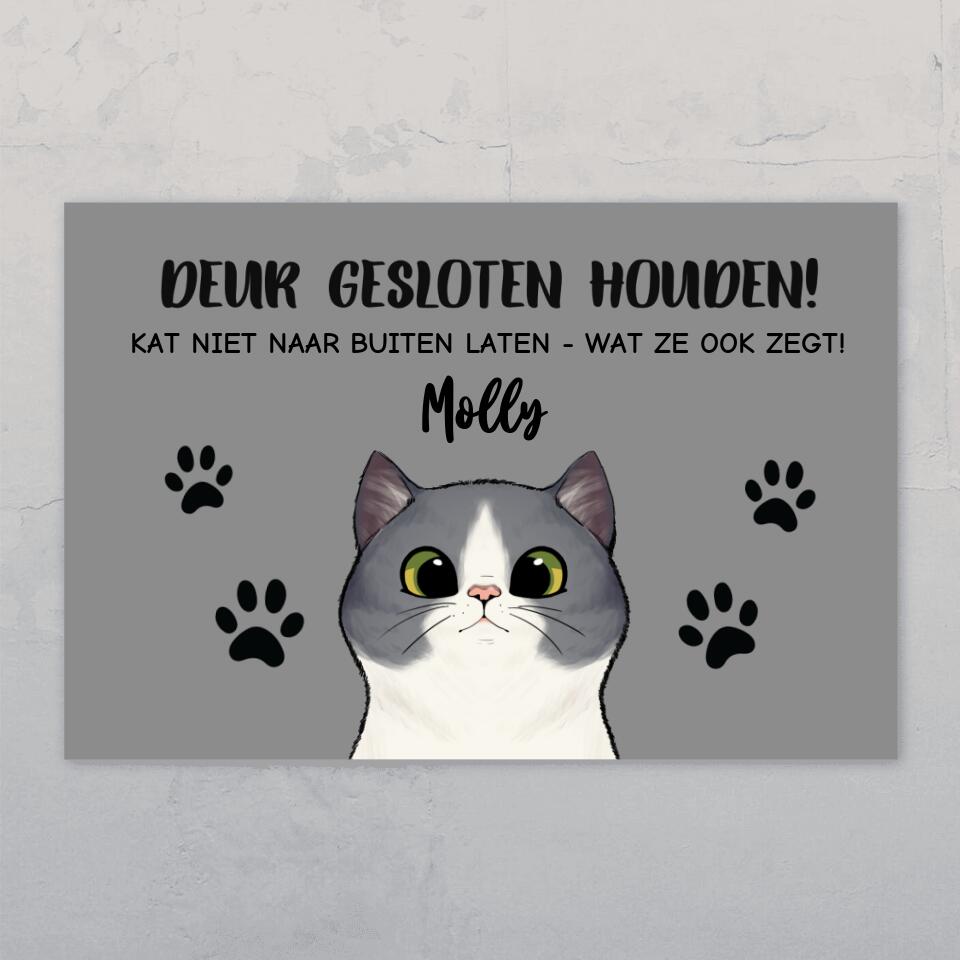 Nieuwsgierige katten - Gepersonaliseerde deurbord