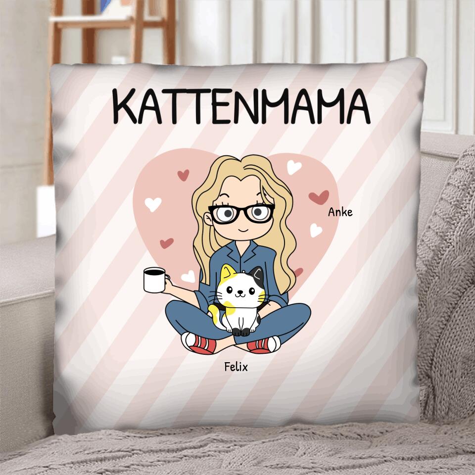 Kattenmama - Gepersonaliseerde Kussen