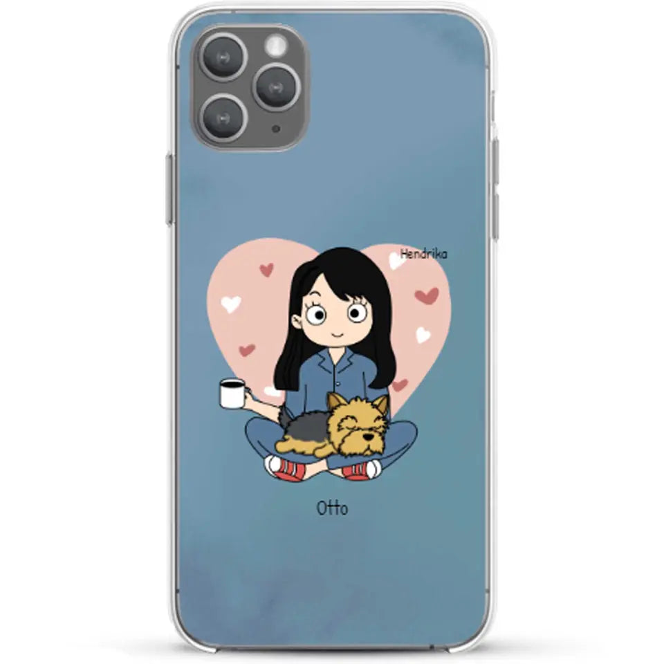 Cartoon honden mama - Gepersonaliseerd telefoonhoesje