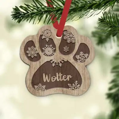 Poot met vlokken - Gepersonaliseerde Ornament - Featured Image