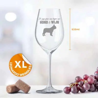 Ik zeg geen nee tegen een hond en wijn - Gepersonaliseerde wijnglas