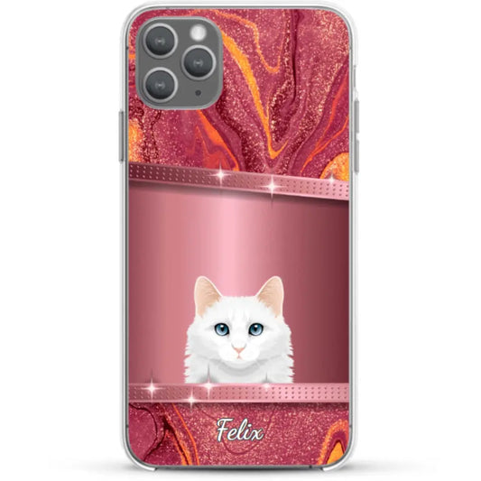 Spionerende katten glitter - Gepersonaliseerd telefoonhoesje