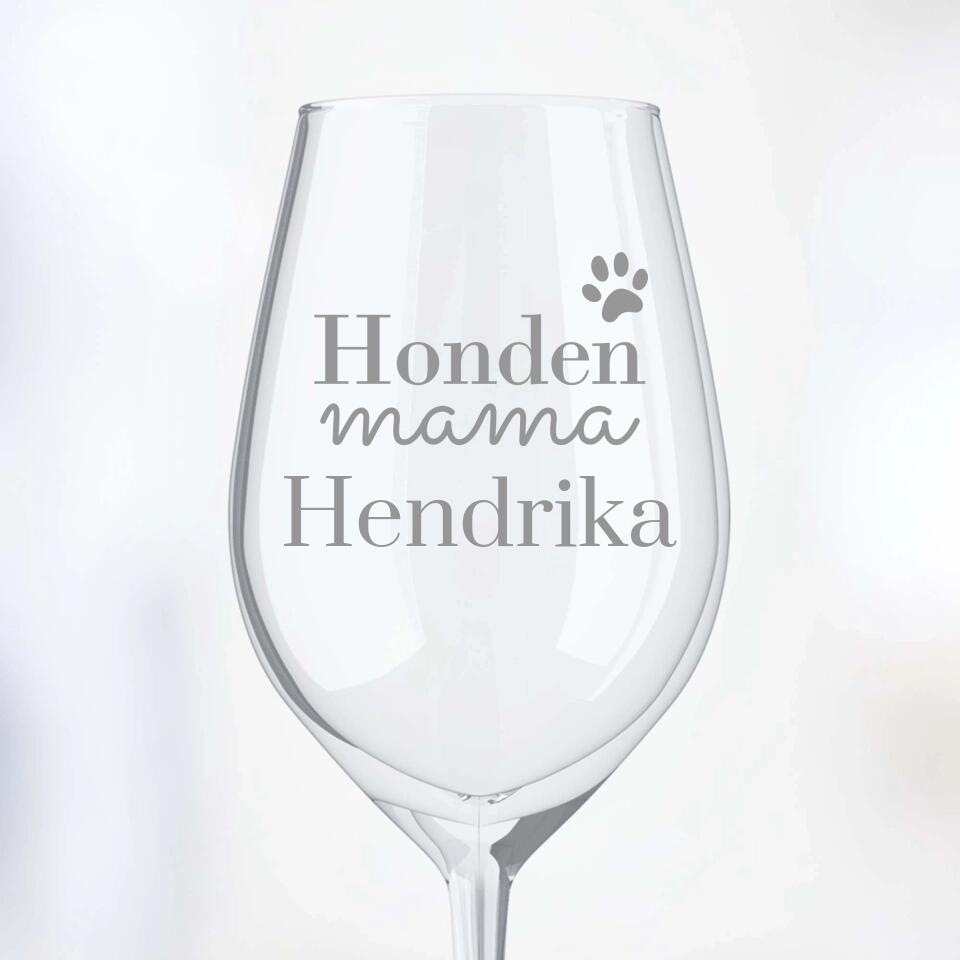 Hondenmama - Gepersonaliseerde wijnglas