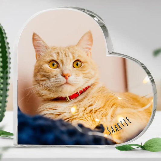Eigen foto - Gepersonaliseerd glazen hart