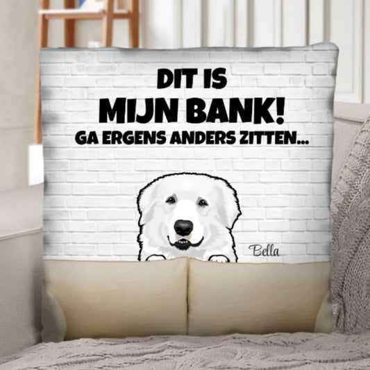 Onze bank (honden) - Gepersonaliseerde kussen