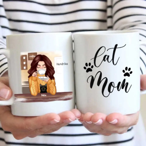 Ik hou van koffie! (vrouw) - Gepersonaliseerde mok - Featured Image