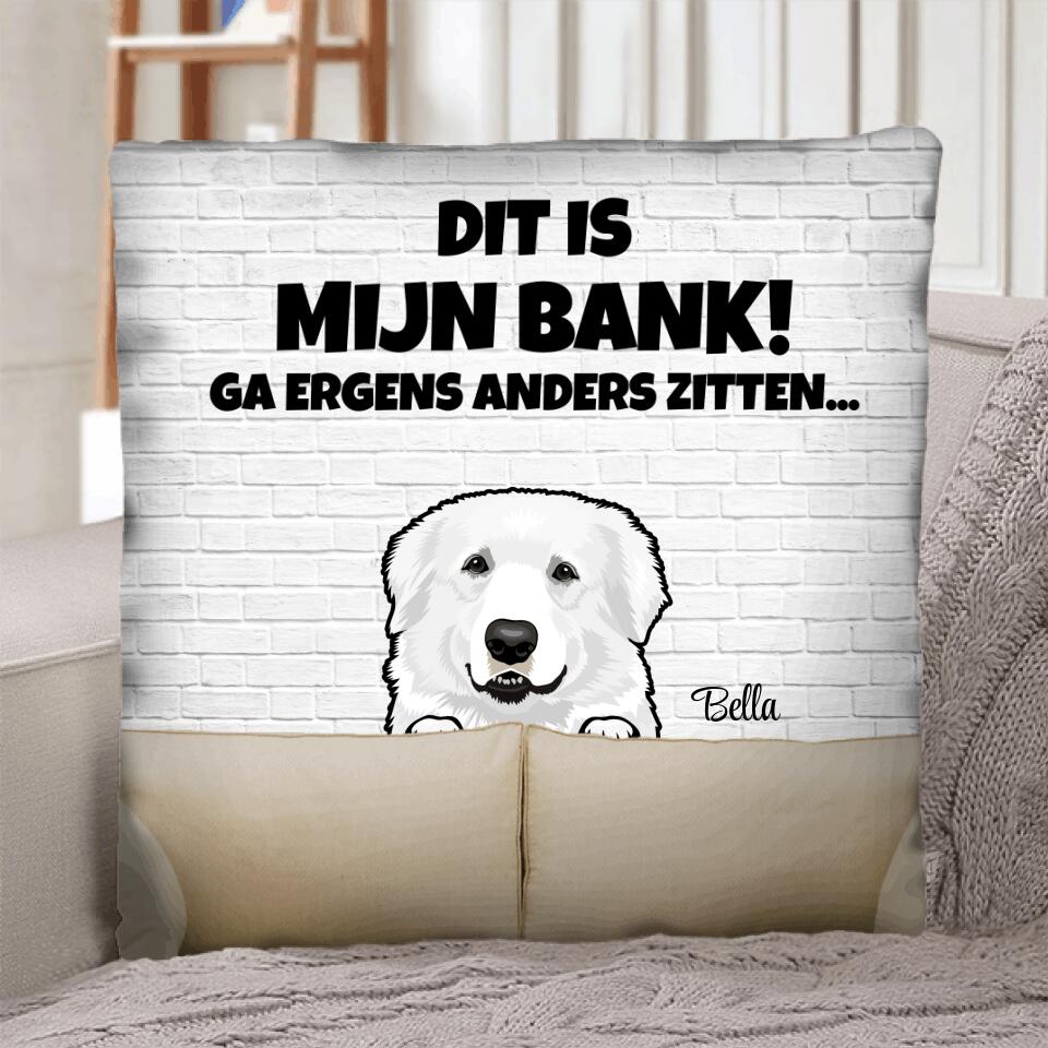 Onze bank (honden) - Gepersonaliseerde kussen