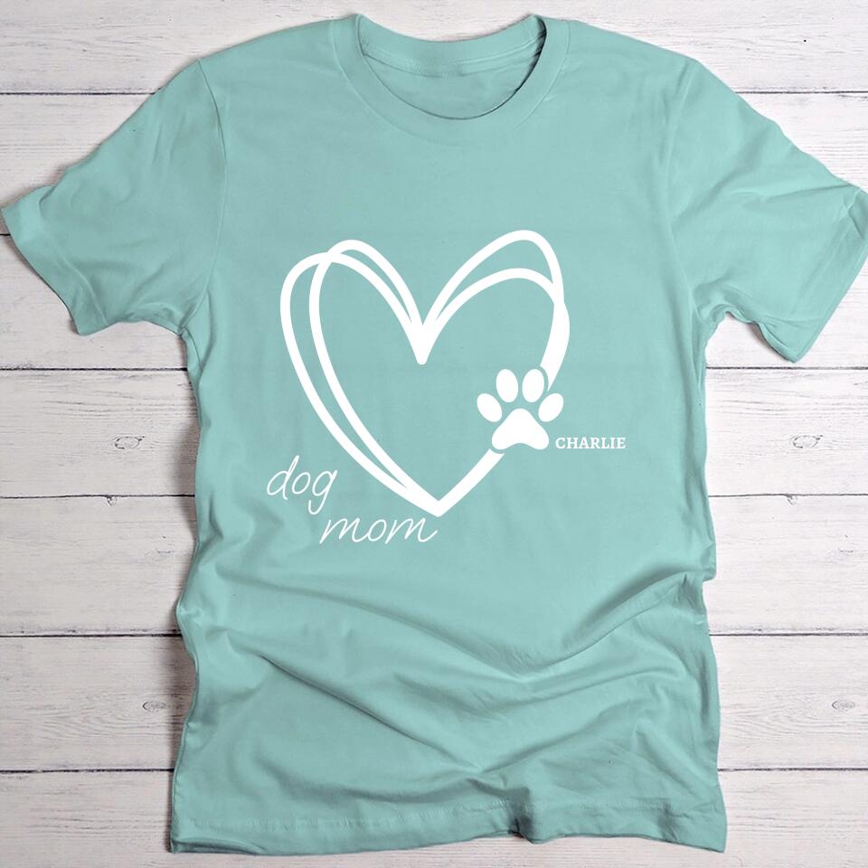 Dog Mom Hart - Gepersonaliseerde T-Shirt