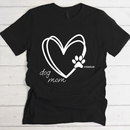 Dog Mom Hart - Gepersonaliseerde T-Shirt