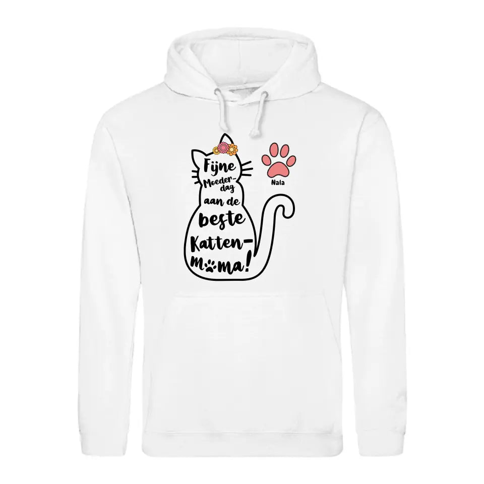 Beste kattenmama  - Gepersonaliseerde Hoodie