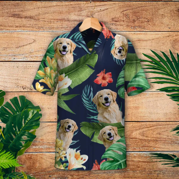 V.H.O. Funky Hawaïhemd voor heren, met korte mouwen, zak op de borst en Hawaïaanse bloemenprint, 3XL