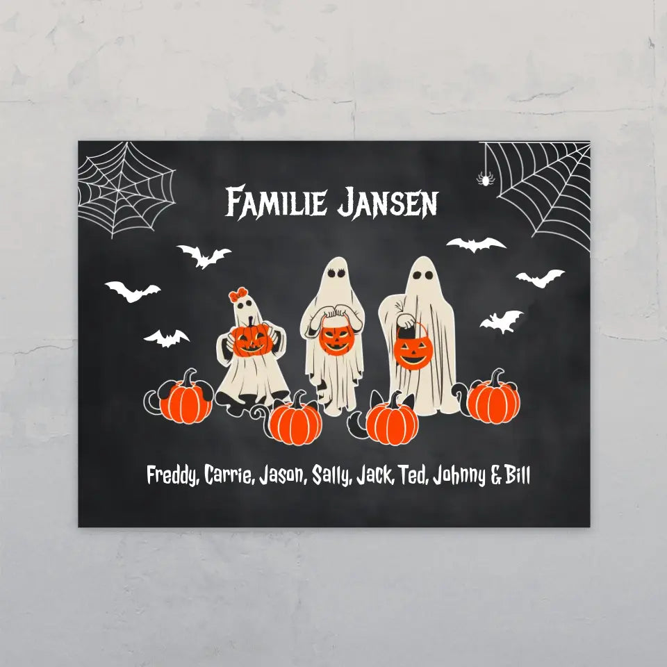Halloween Family - Gepersonaliseerd deurbordje