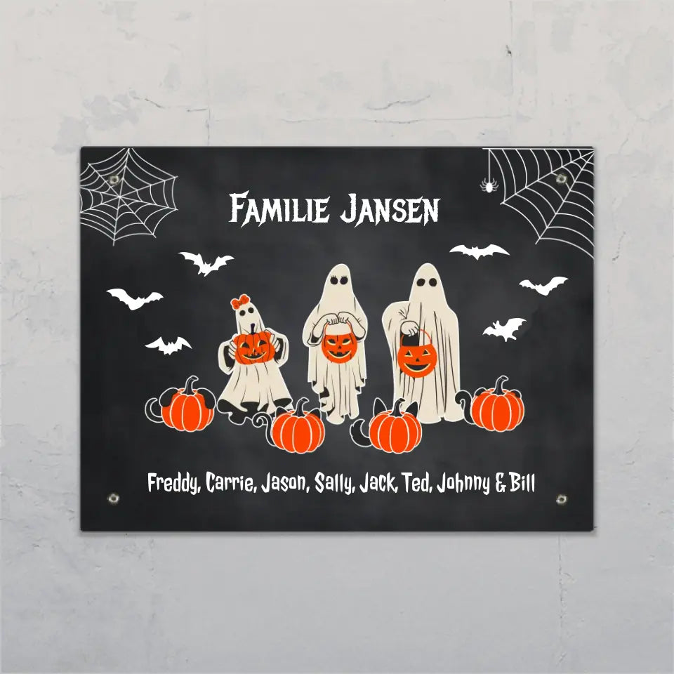 Halloween Family - Gepersonaliseerd deurbordje
