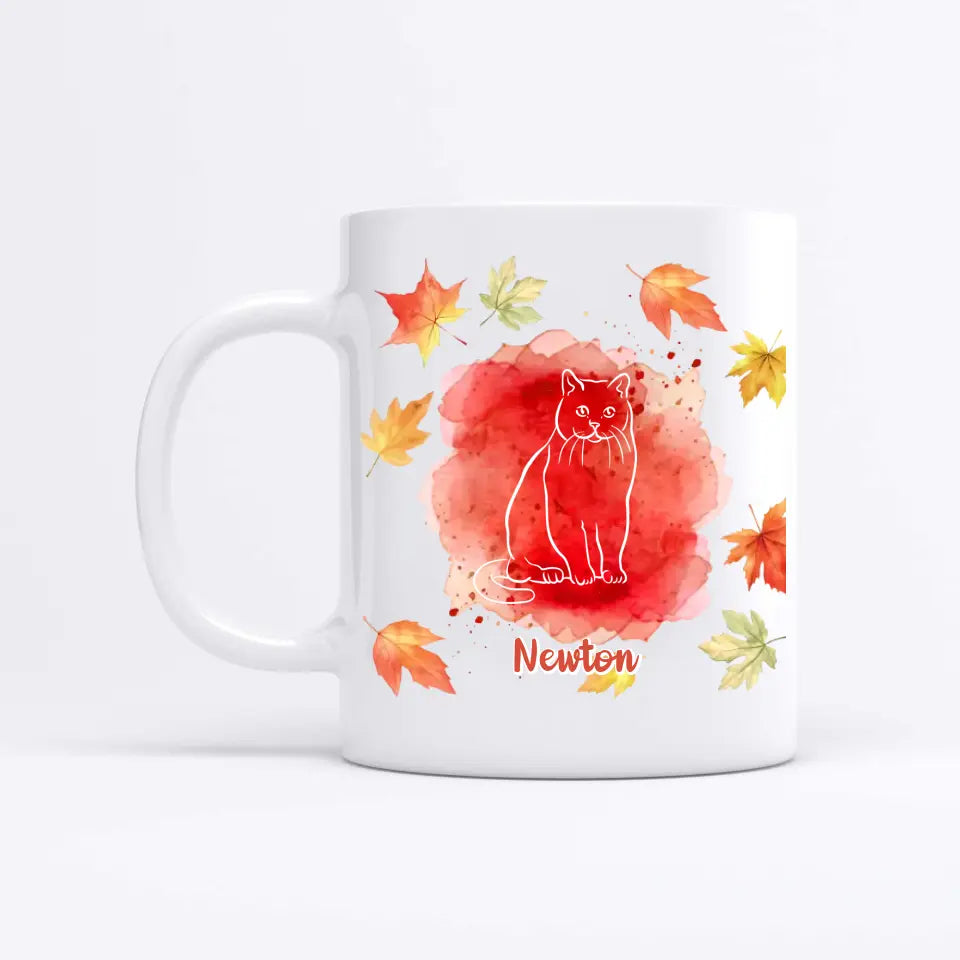 Herfst Lineart Huisdieren - Gepersonaliseerde Mok