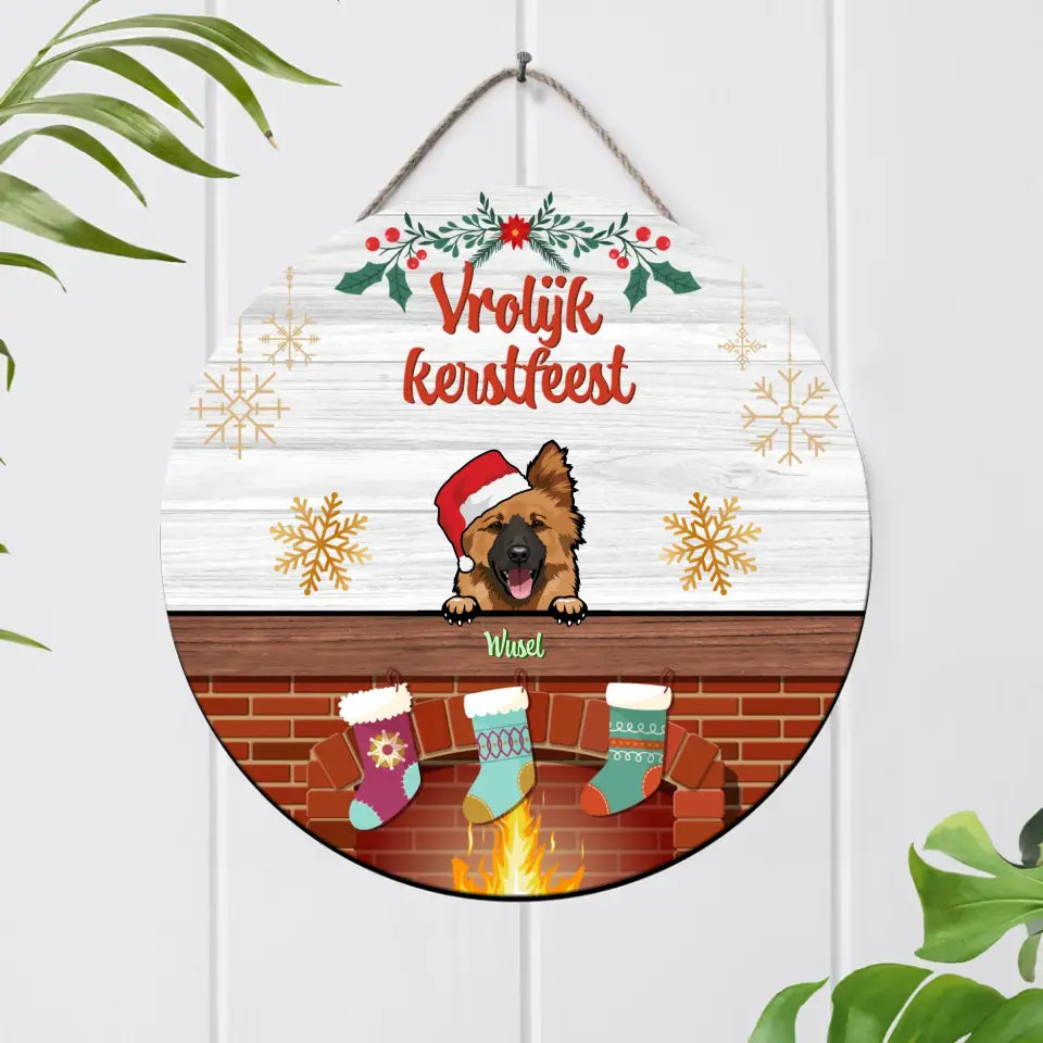 Merry Christmas - Gepersonaliseerd houten bordje