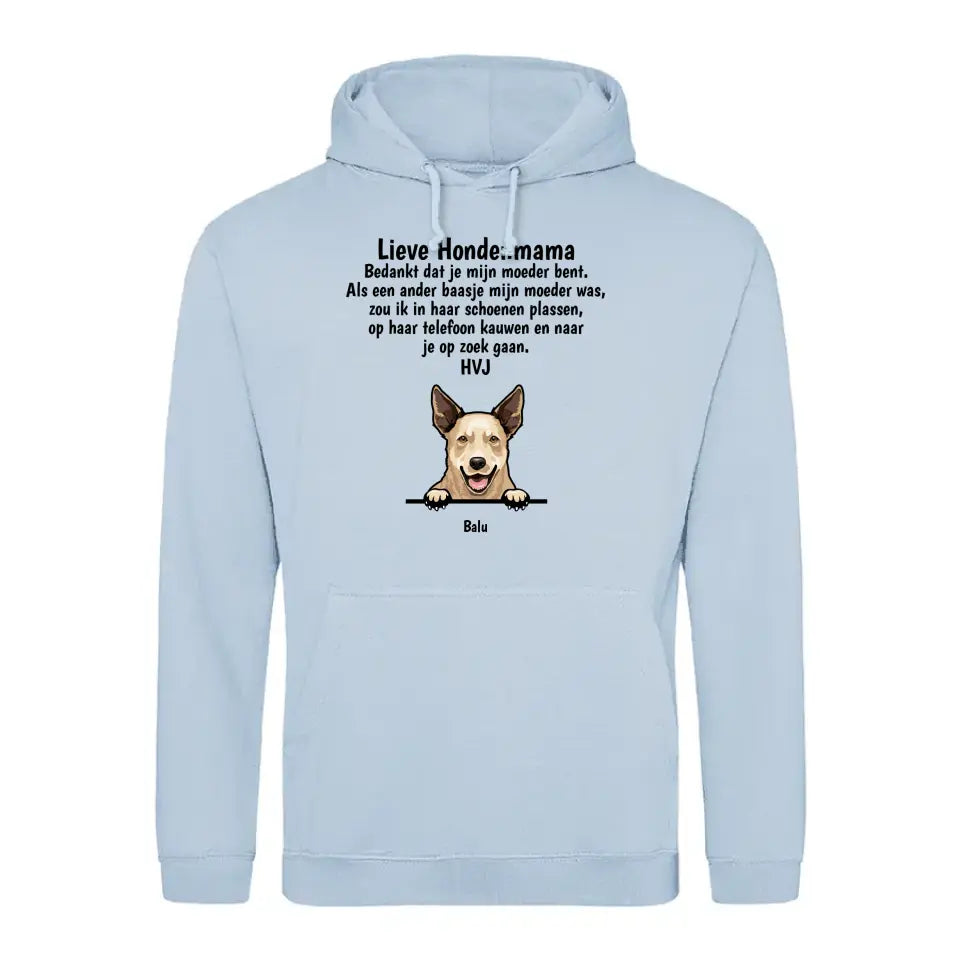 Lieve hondenmama - Gepersonaliseerde hoodie