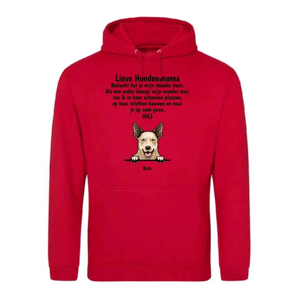 Lieve hondenmama - Gepersonaliseerde hoodie