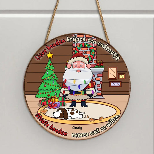 Kerstman - Gepersonaliseerd houten bordje