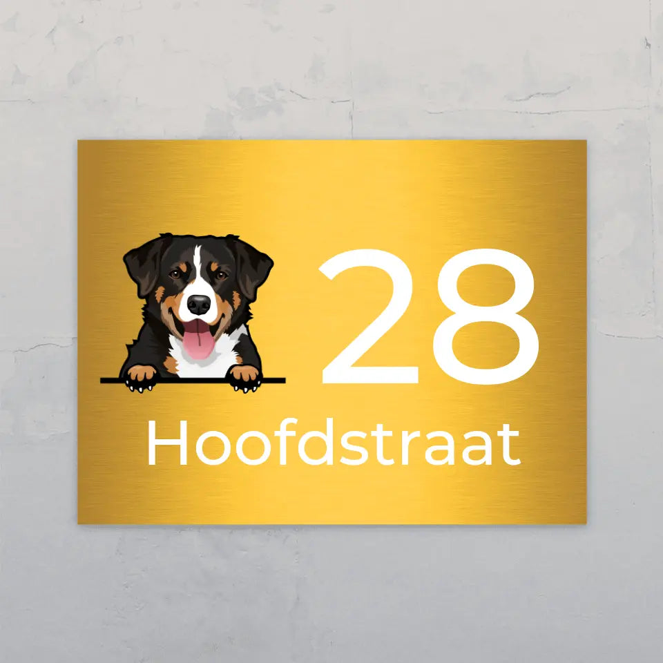 Spionerende bontneuzen en huisnummer - Gepersonaliseerd deurbord