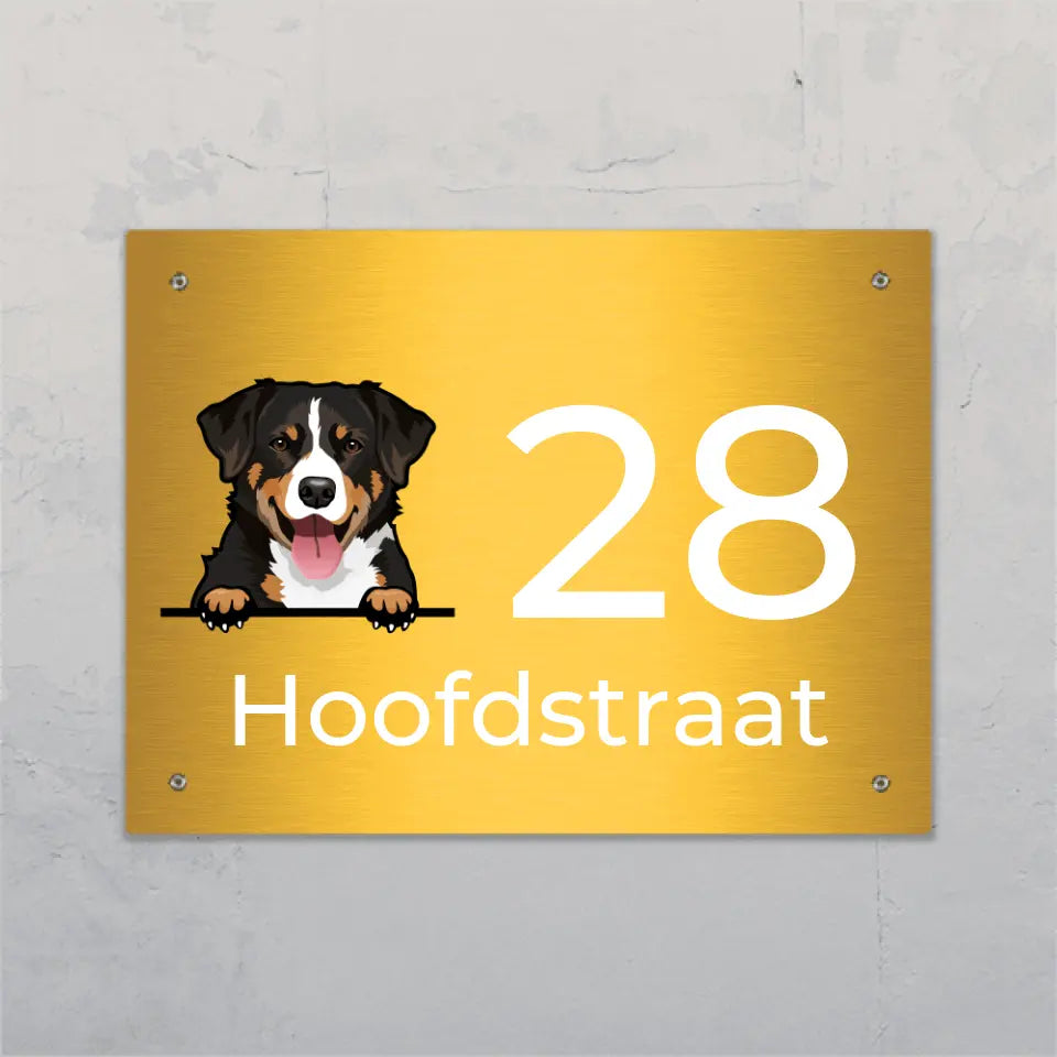 Spionerende bontneuzen en huisnummer - Gepersonaliseerd deurbord