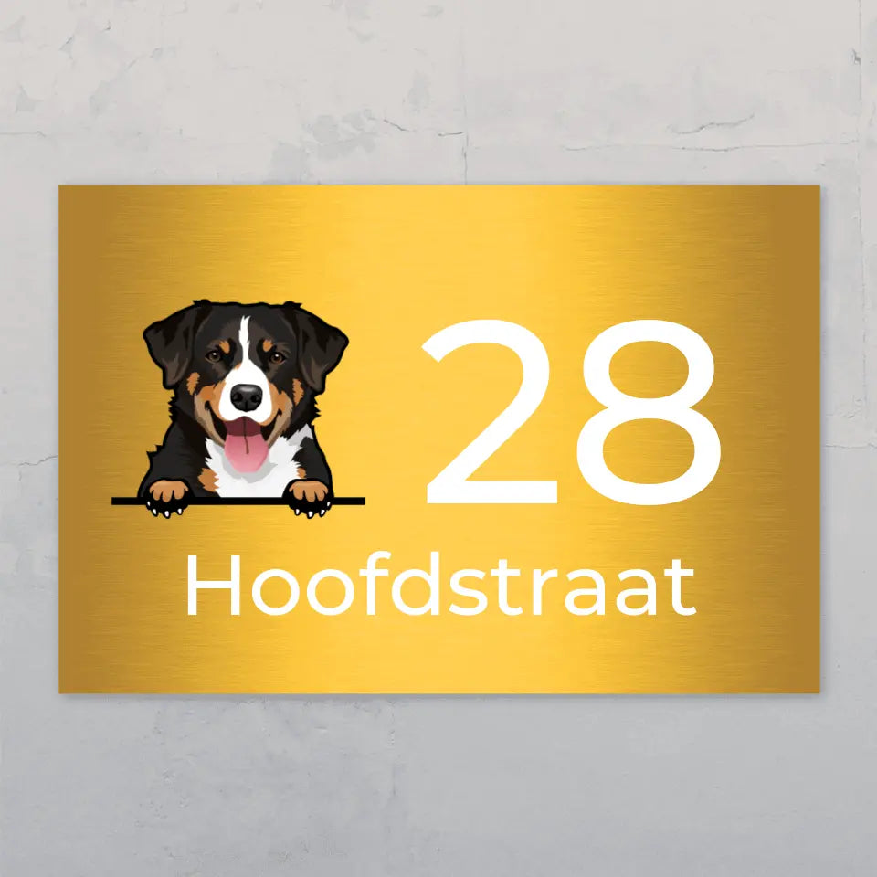 Spionerende bontneuzen en huisnummer - Gepersonaliseerd deurbord