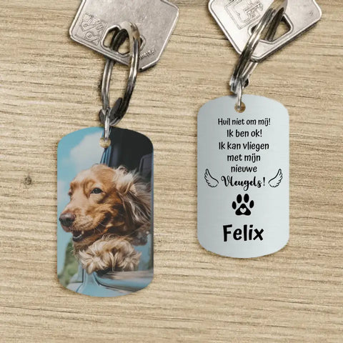 Huil niet - Gepersonaliseerde Dog Tag Sleutelhanger - Featured Image