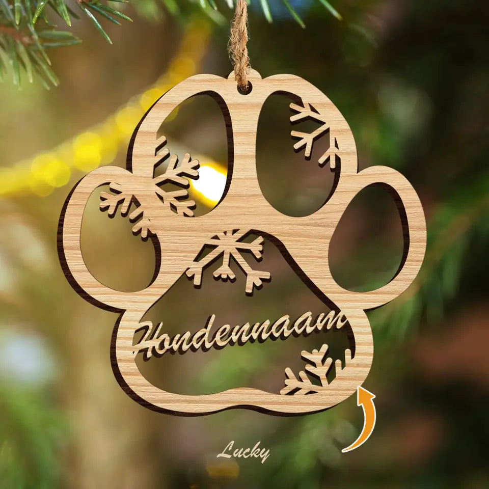 Paw - Gepersonaliseerde houten ornament