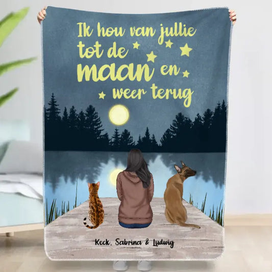 Naar de maan en terug - Gepersonaliseerde deken