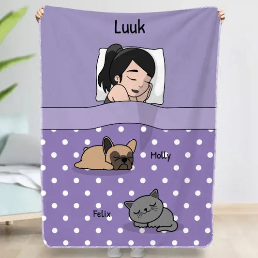 Gepersonaliseerde deken - Knuffeltijd met pluisneuzen Single