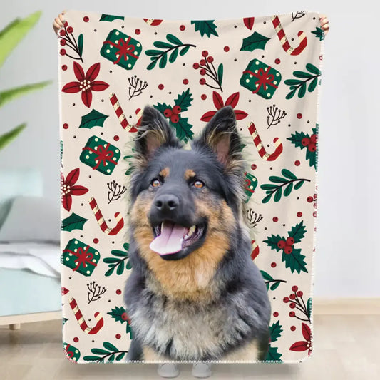 Kerstpatroon met foto - Gepersonaliseerde deken