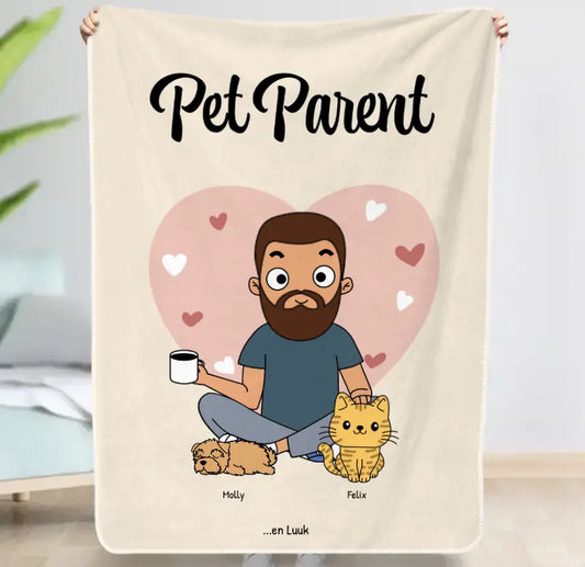 Pet parent - Gepersonaliseerde deken (Comic Style)