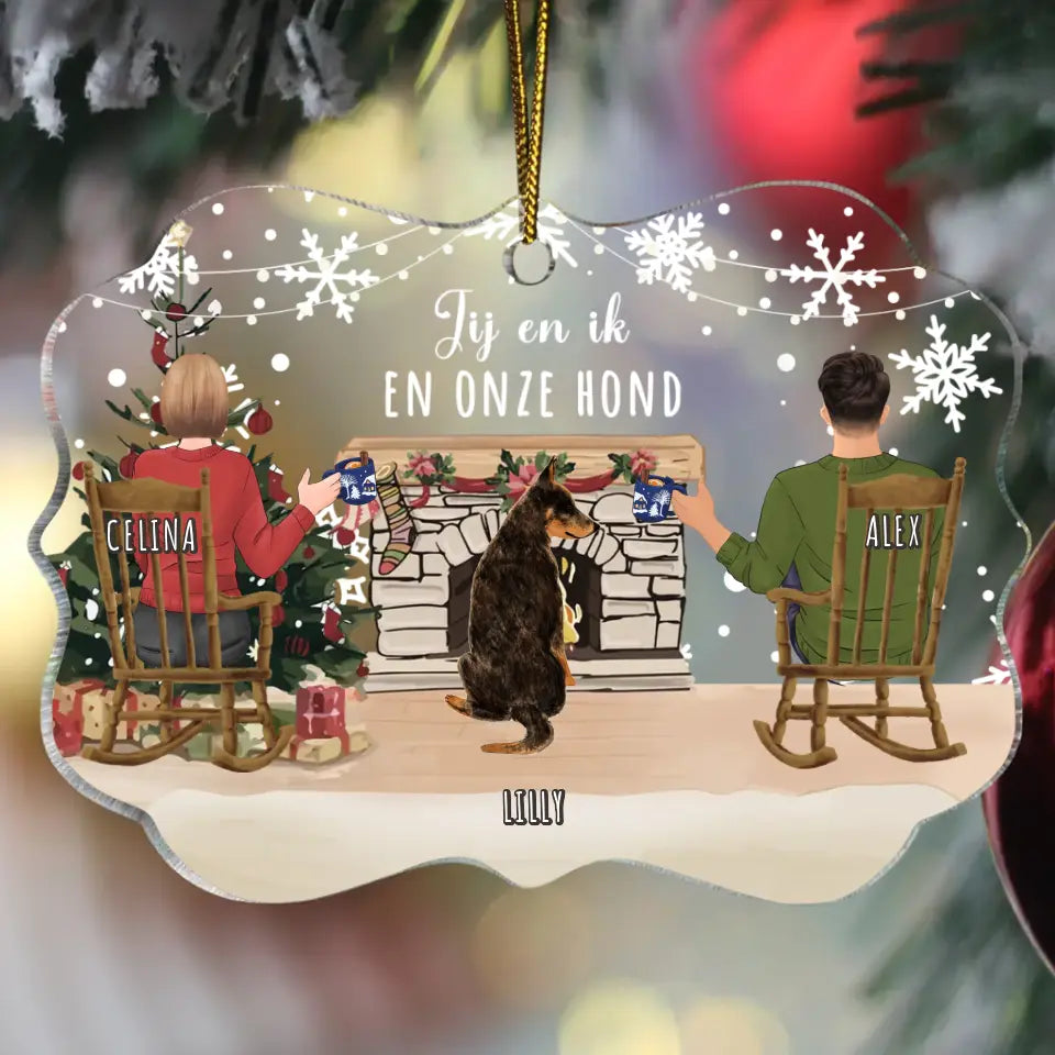 Jij en ik en onze dieren - Gepersonaliseerde acryl ornament