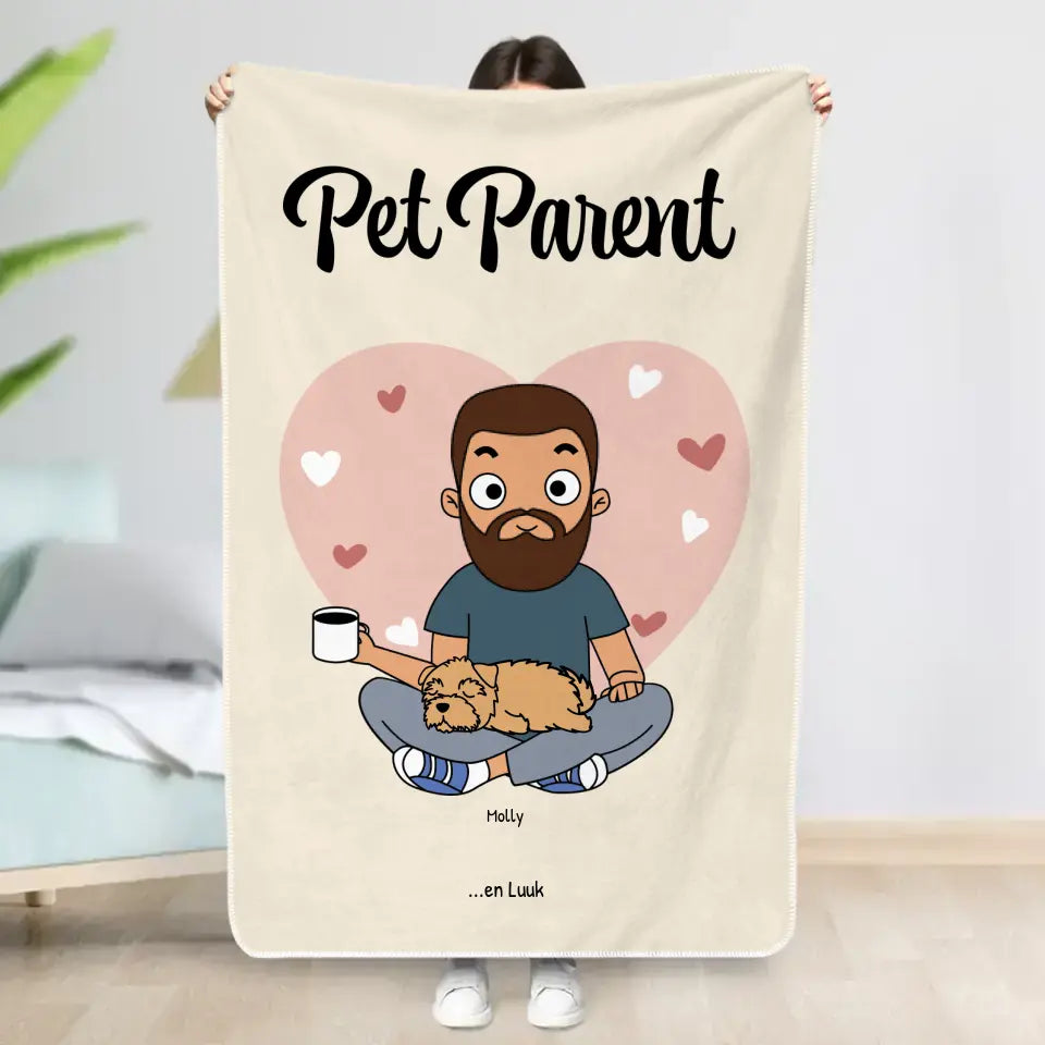 Pet parent - Gepersonaliseerde deken (Comic Style)