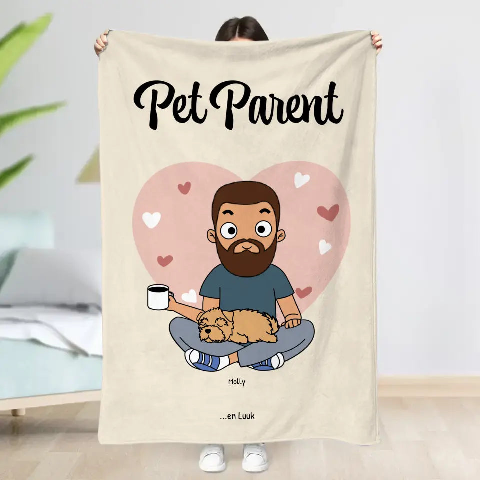 Pet parent - Gepersonaliseerde deken (Comic Style)