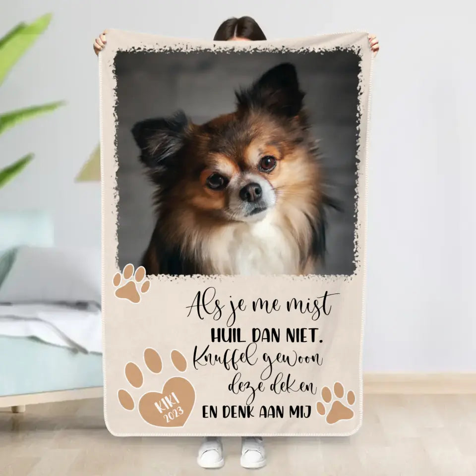 Als je me mist - Gepersonaliseerde deken