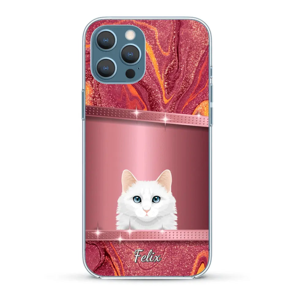 Spionerende katten glitter - Gepersonaliseerd telefoonhoesje