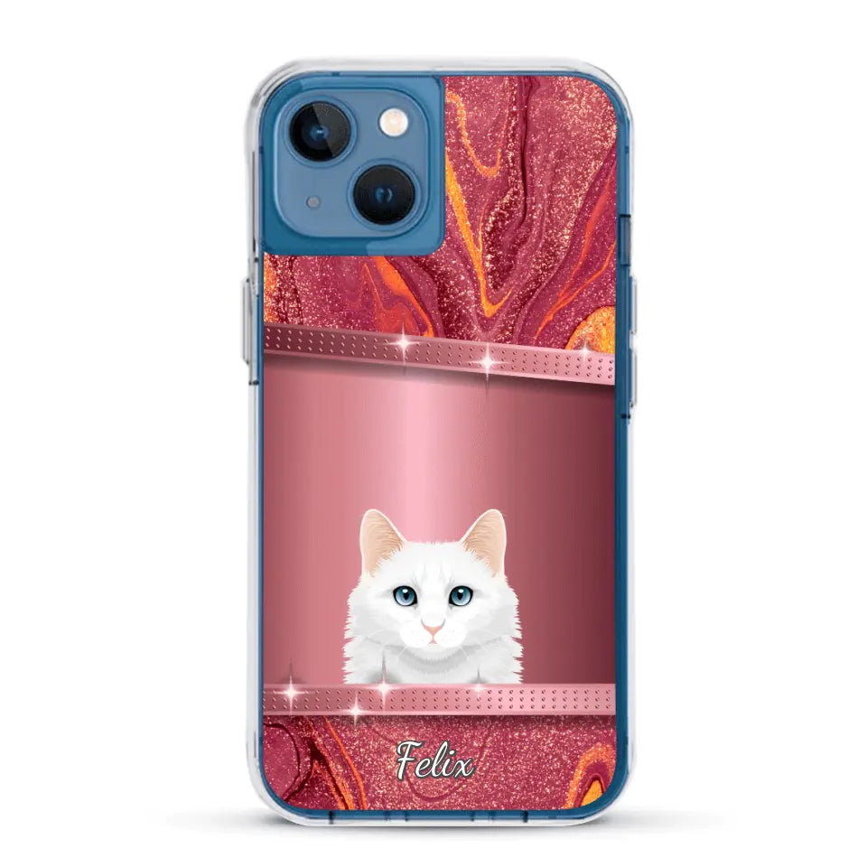 Spionerende katten glitter - Gepersonaliseerd telefoonhoesje