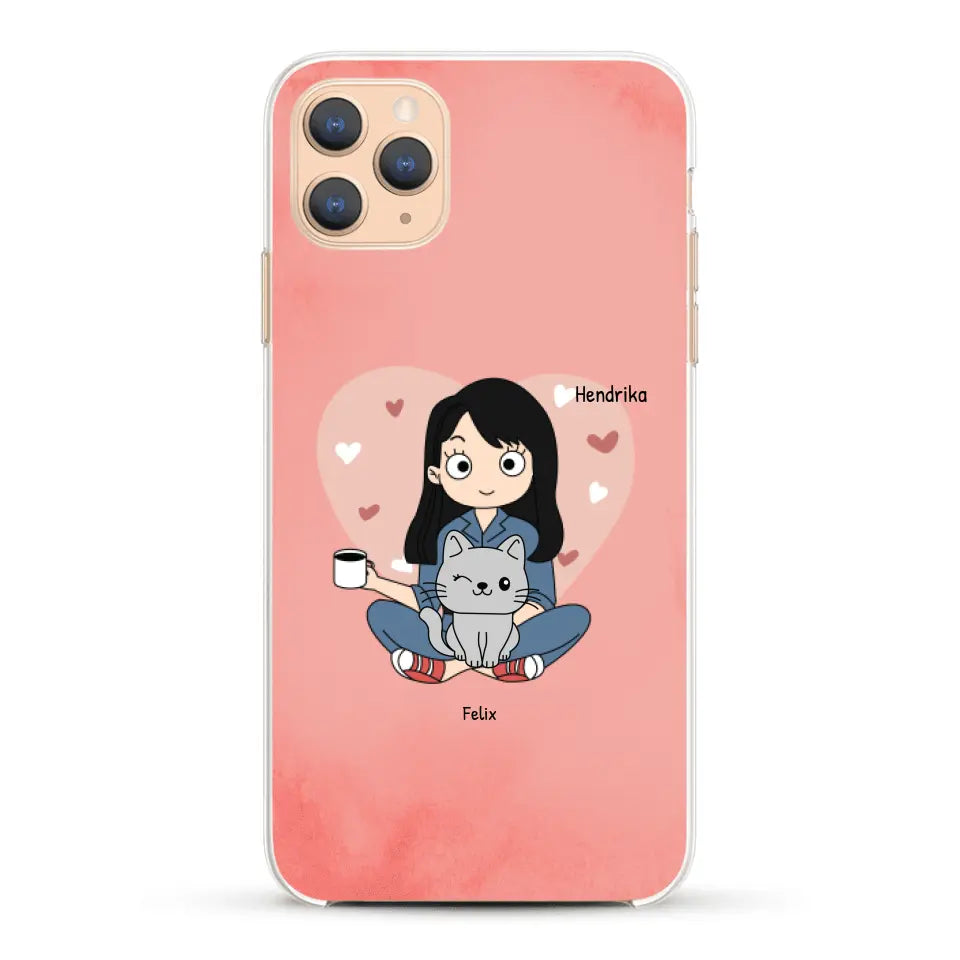 Cartoon katten mama - Gepersonaliseerd telefoonhoesje