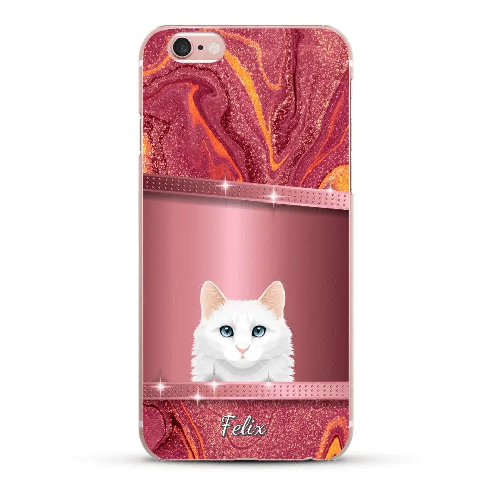 Spionerende katten glitter - Gepersonaliseerd telefoonhoesje