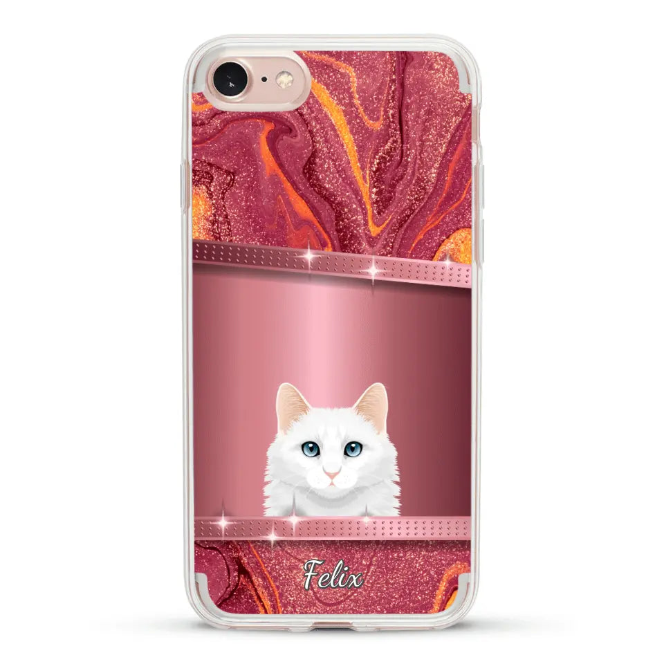 Spionerende katten glitter - Gepersonaliseerd telefoonhoesje